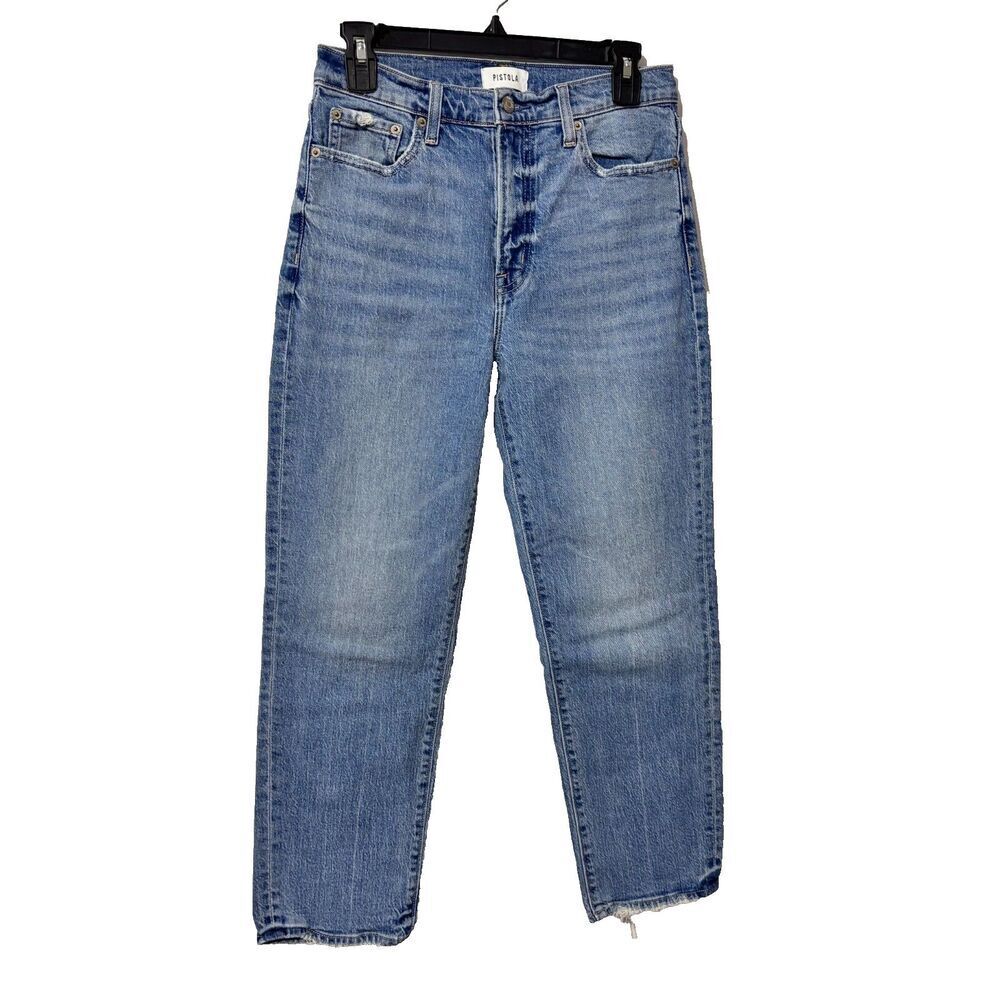 Pistola Womens Blue High Rise Raw Hem Casual Fit Denim Skinny Jeans Size 28